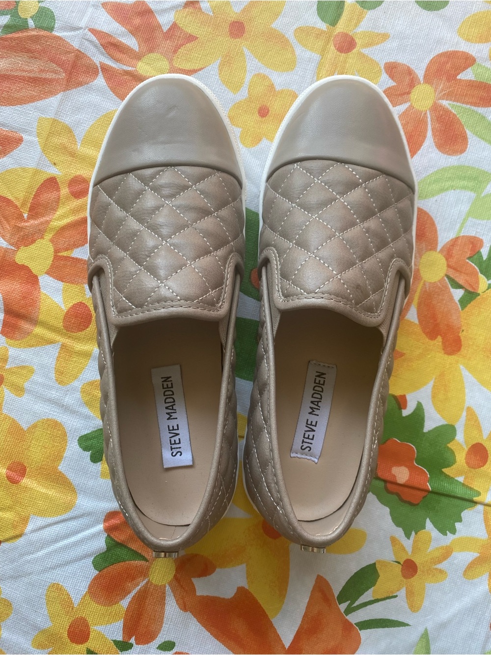 Steve Madden Quilted Faux Leather Slip-On Sneakers - Picture 2 of 11